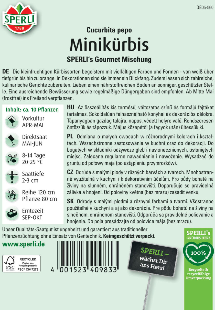Sperli Minikürbis Sperli 's Gourmet Mischung