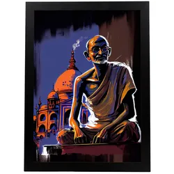 POSTER Mahatma Gandhi In Voller Farbe Fotostil. A4 Rahmenlos