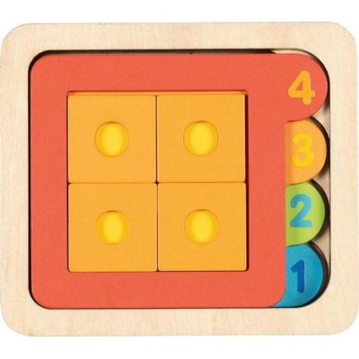 Schichtenpuzzle Zahlen und geometrische Formen