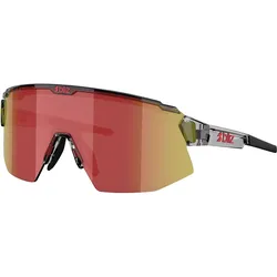Bliz, Unisex, Sportbrille, Breeze (Dunkelgrau Transparent, Transparent Grau, Brown w Red Multi, Red), Rot, Grau