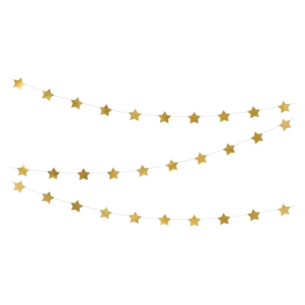 Partydeco Goldene Sternengirlande (3.6m) (1 Stk.) (PARX1441)