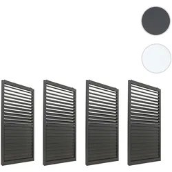 4er-Set Aluminium Schiebetür für Pergola HWC-L46, Terrassenüberdachung, Lamellenpaneel Modul, 206x369cm ~ anthrazit