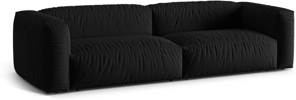 Brayden Studio Carlens 4 Seater Sofa Black/Structured Fabric 3