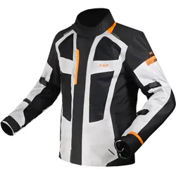 LS2, Motorradjacke, Wasserdichte Herren-Motorradjacke SCOUT Black Grey Orange, M (Herren, M)