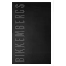 Bikkembergs, Strandtuch, Black Cotton Men's Towel (168 x 90 cm)