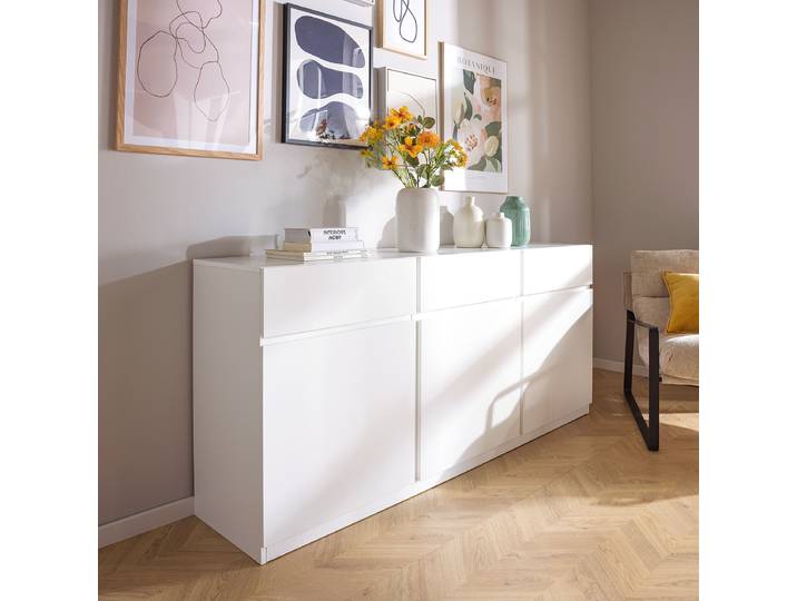 Sideboard 180cm Weiß/Weiß