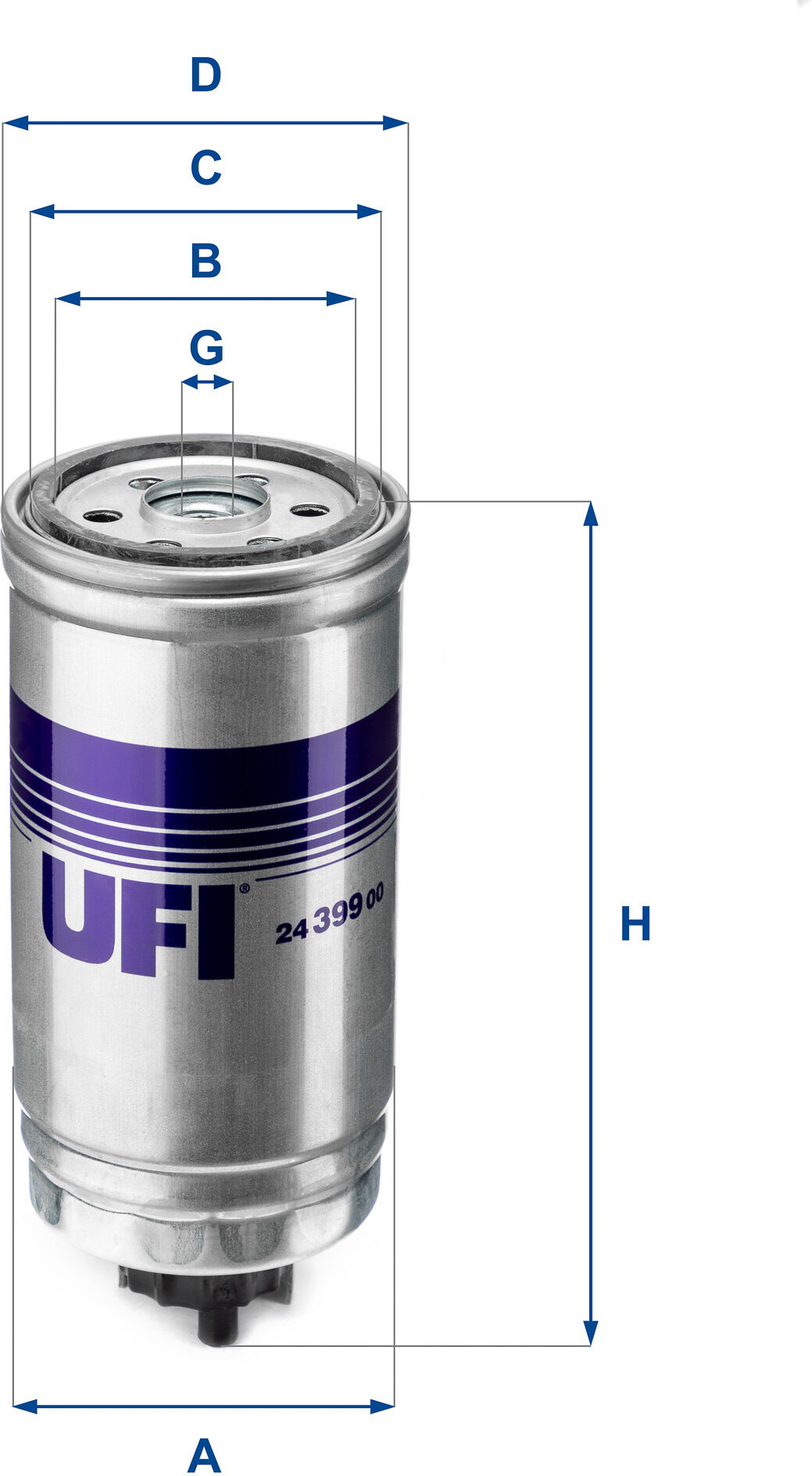 Ufi Kraftstofffilter 2439900 Filtereinsatz 185mm Für Bmw
