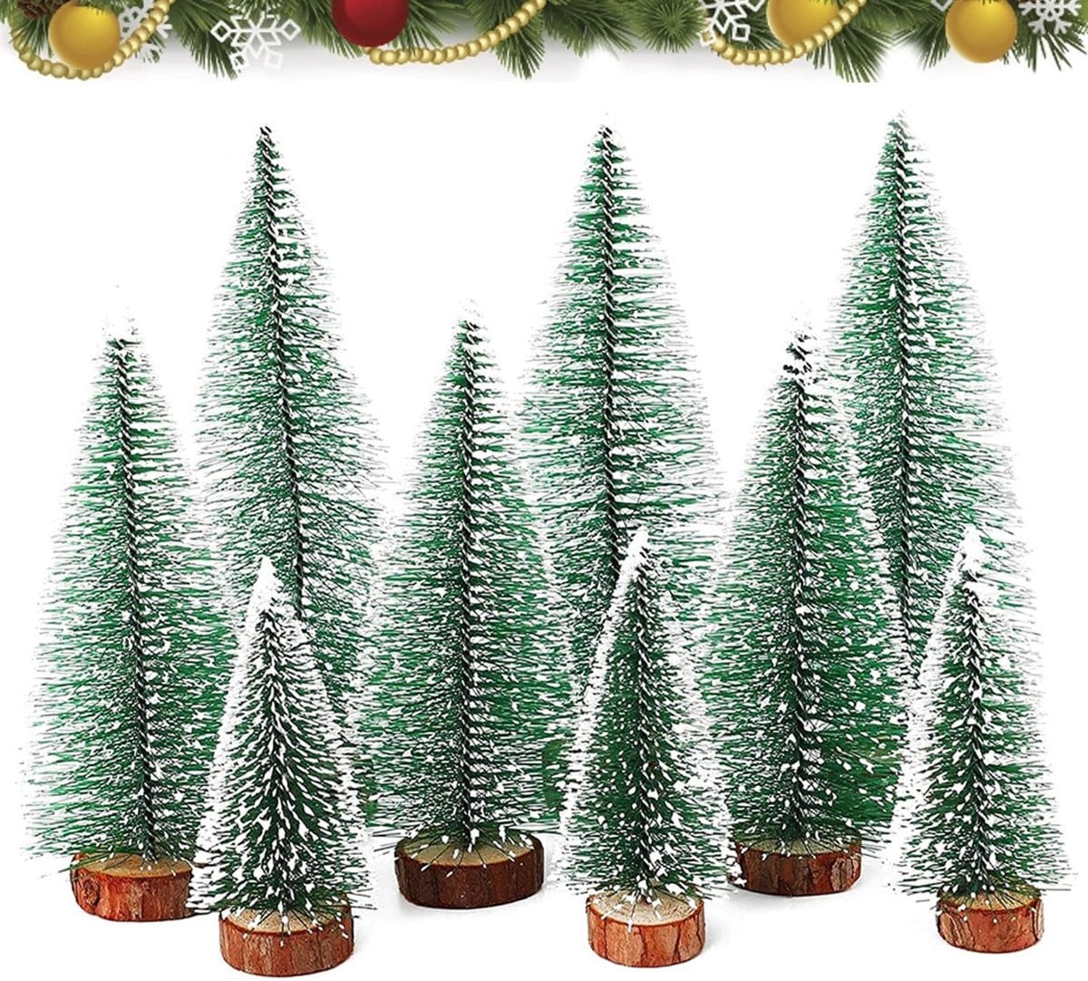 Dailygoods Kerstboom Mini Kunstsneeuwboom Tafeldecoratie - 3 Stuks