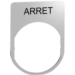 Schneider Electric ZBYM2104 Schildträger 30x40mm, mit Beschriftung ARRET, für Harmony 22mm, aus Metall  - 10 Stück