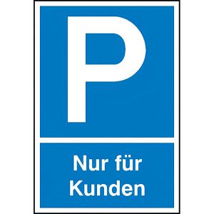 SafetyMarking Parkplatzschild aus Kunststoff, 15 x 25 cm, Nur für Kunden