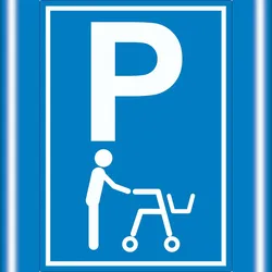 HB-Druck Rollator Parkplatz Aufkleber Gehwagen Gehhilfe A9 (37x52mm)