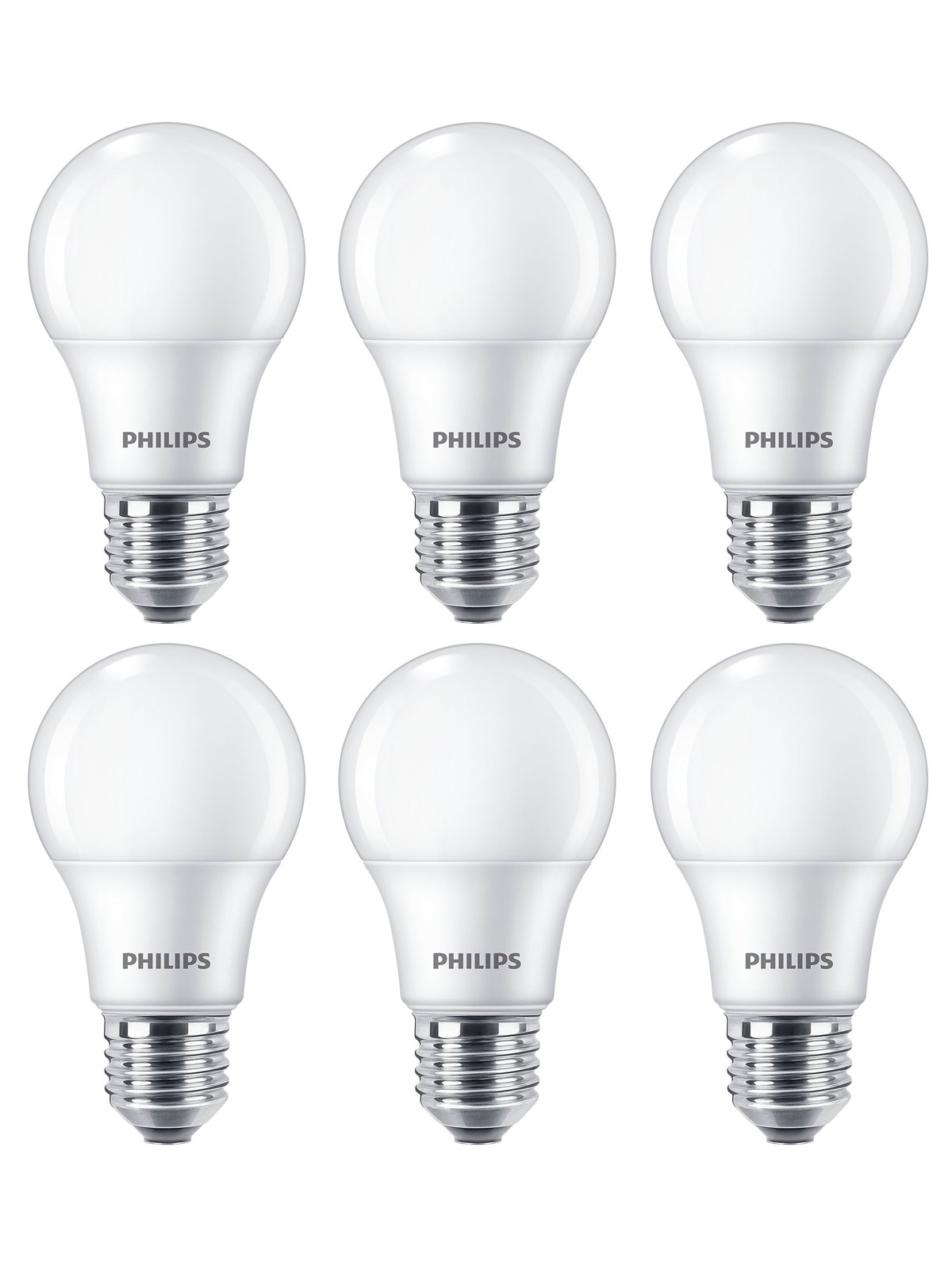 Philips LED-Lampe Standard 8W/827 (60W) Frosted 6-pack E27
