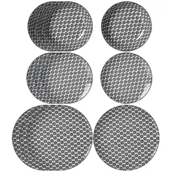 TELLER-SET Takeo Circles schwarz-weiß 12-tlg.