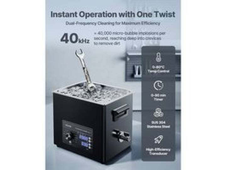 Luscriate -Nettoyeur à Ultrasons 10 L en Inox pour Montres Rasoirs Bijoux Pièces de Monnaie Noir