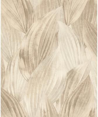 A-Street Prints Melora Beige Leaf Wallpaper
