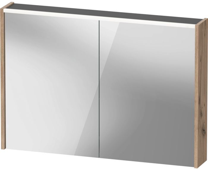 Duravit D-Code Spiegelschrank Verspiegelt DC7107055551000 1000x700x148, Eiche Marmoriert Matt, Steckdose E, LED Beleuchtung