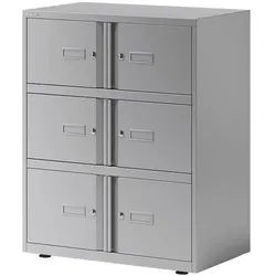 Bisley Fächerschrank »Essentials«, 2 Abteile mit je 3 Fächern silber, 80x101.5x47 cm