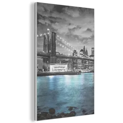 AKUSTIKBILD New York - Skyline - Stadt - Blau Wanddeko 60x90 cm