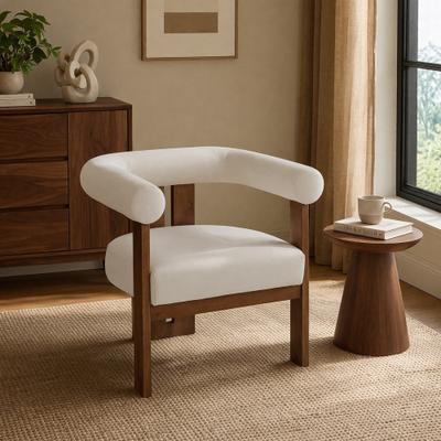 Upholstered Round Arm Accent Chair