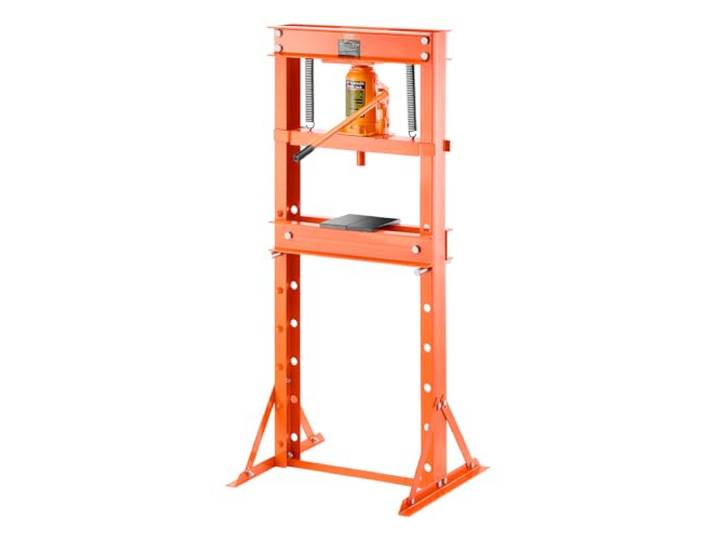 VEVOR Hydraulische winkelpers, 20 T H-frame, winkelpers met persplaat en driehoekige ondersteuning, stabiele garagevloer, verstelbare hydraulische pers met ontlastklep, geschikt voor buigen