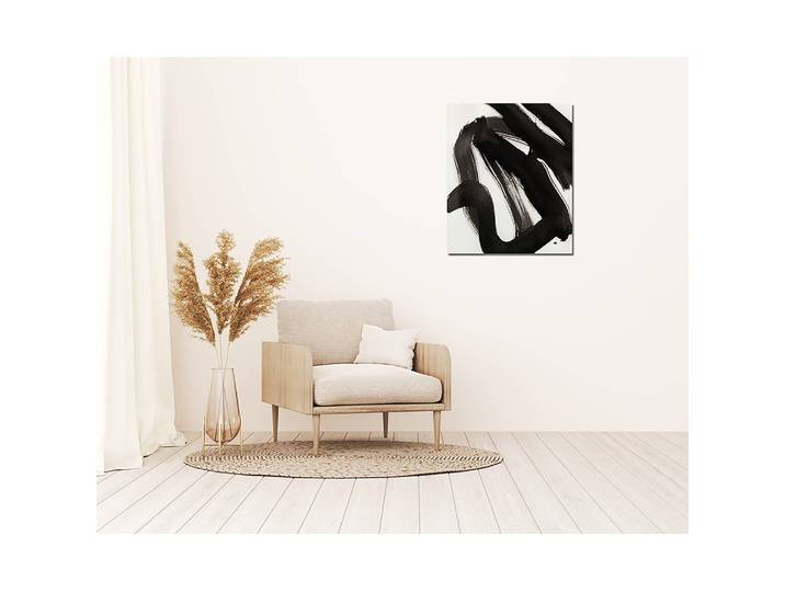 Tableau déco Abstract black brush stroke Alu-Dibond Multicolore 50 x 60cm