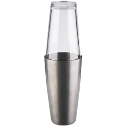 APS Boston Cocktailshaker Edelstahl-Antik 700 ml mit Glas 400 ml
