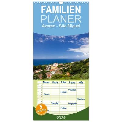 Familienplaner 2027 - Azoren - São Miguel mit 5 Spalten (Wandkalender, 21 x 45 cm) CALVENDO