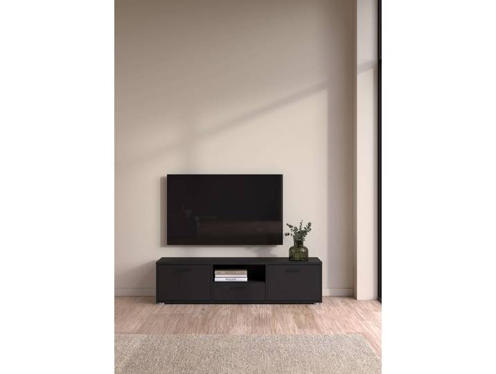 TV-Board HOME AFFAIRE Media TV-Möbel, TV Schrank, Mediaboard, Lowboard , schwarz (matt schwarz), B:147,2cm H:38,4cm T:39,8cm, Sideboards, TV-Board, TV-Kommode, wahlweise Breite 147 oder 177 cm