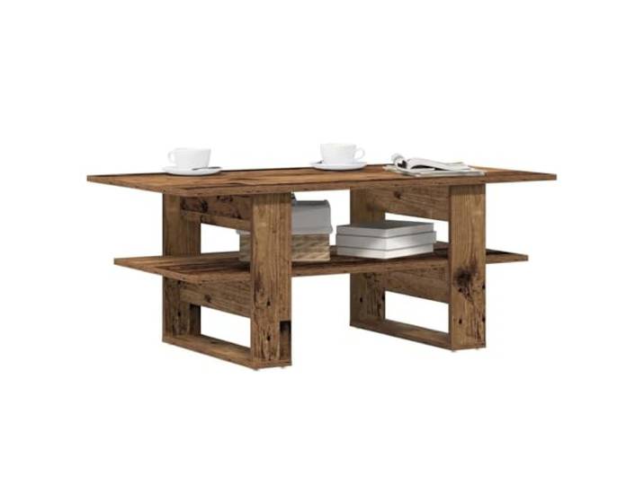 TEKGHUT Couchtisch Altholz-Optik 102x55x42 cm Holzwerkstoff mit Ablage Glatte Oberfläche, feuchtigkeitsbeständig, verformungsbeständig, rissbeständig, pflegeleicht, vielseitig nutzbar