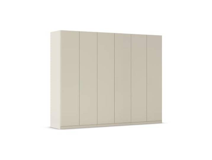 Rauch Möbel LUNIK, Kleiderschrank, Farbe Beige, Breite 271 cm Schrank mit patentiertem Schnellmontagesystem, 6-türig, Push-to-open-Funktion, Zubehör Classic, Schlafzimmer, Garderobe