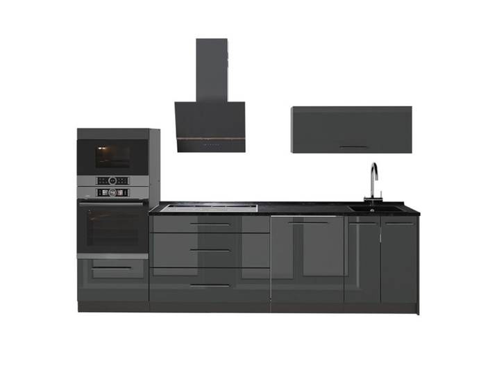 Cuisine Fame-Line 280cm sans PT Anthracite Haute brillance/Anthracite Vicco 64654