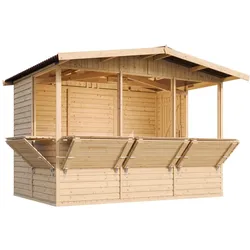 MARKTBUDE Holz, Gartenhaus, FÜNF FENSTER - 200x300/6 m2 M150B