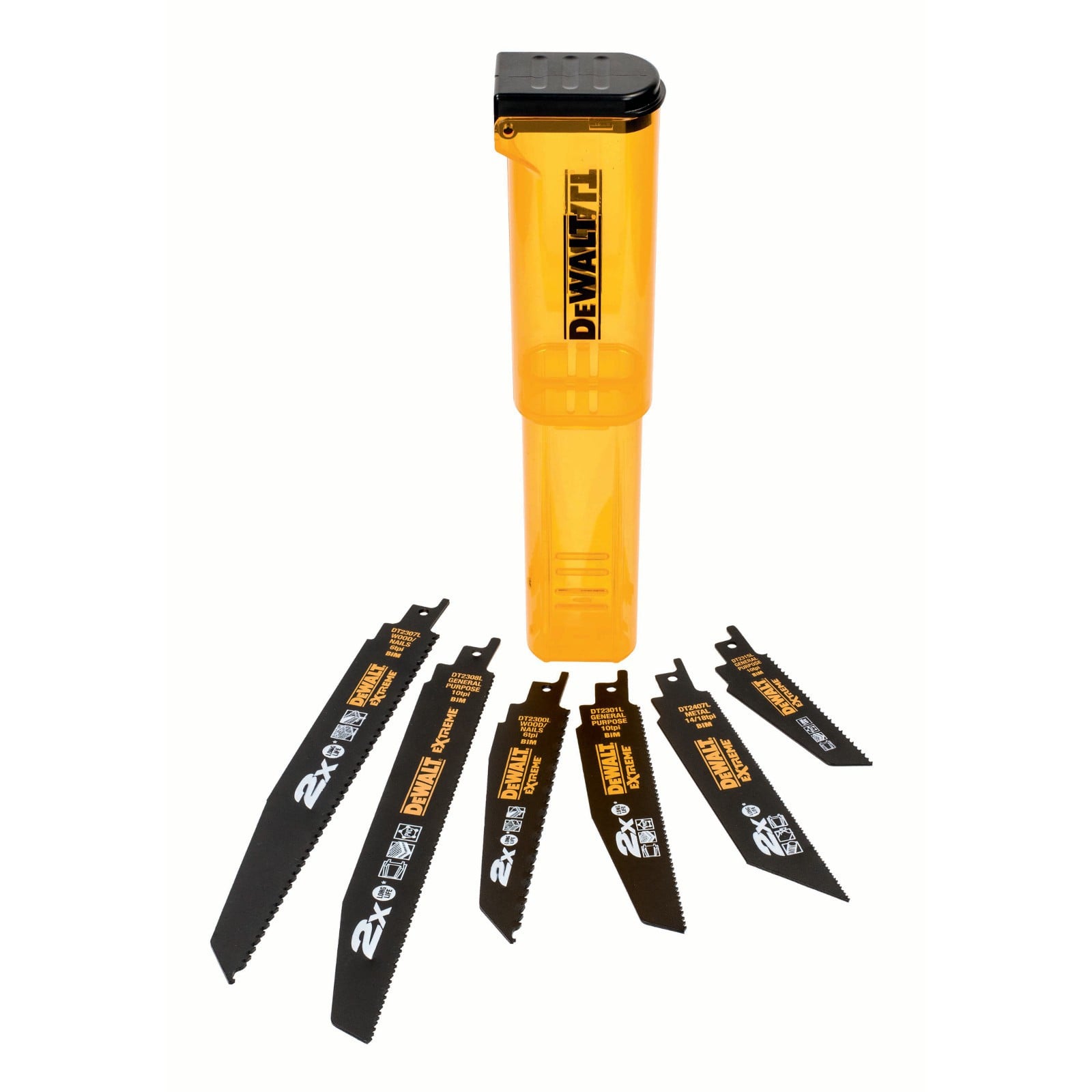 Stanley BlackDecker Set van 6 zaagbladen voor reciprozaag DEWALT DT2440L-QZ, lengte 100 tot 228 mm