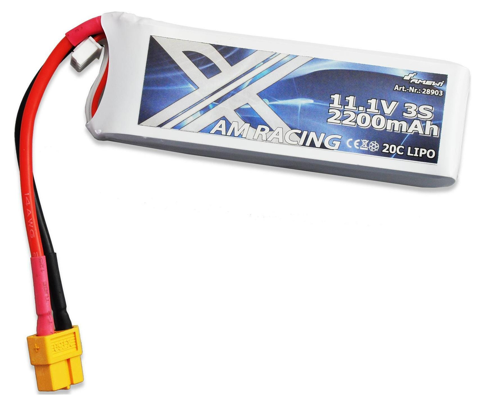 AMEWI 28903 LiPo Akku 3S 11,1V 2200mAh 20C Softcase met XT60 aansluiting
