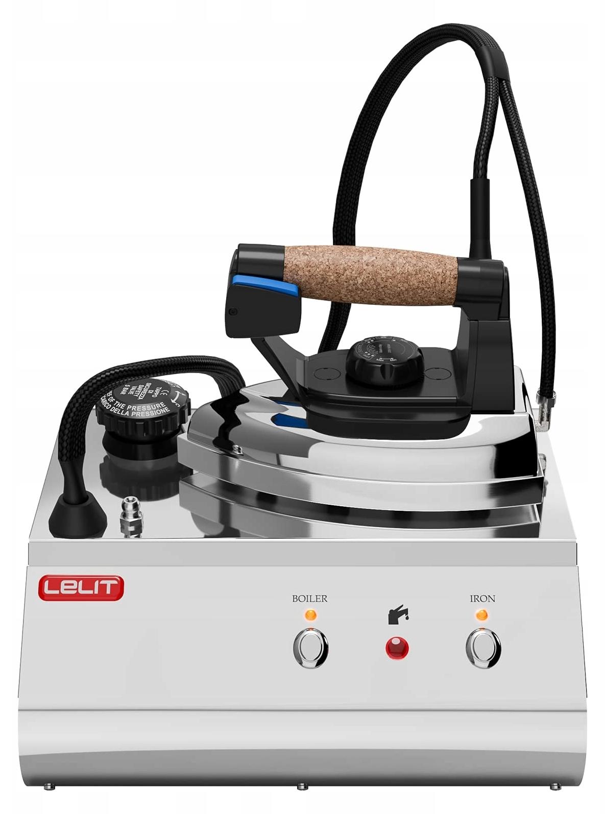 Lelit PS25, Pressurized steam ironing station, 800 W, Edelstahl-Bügelsohle, 5,5 bar, 2,5 l, Schwarz, Edelstahl