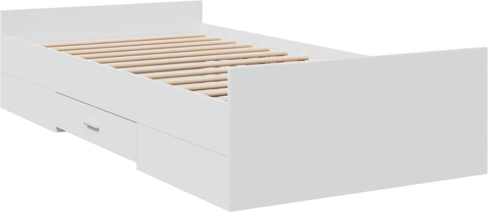 17 Stories Peltz Drawers Bed Frame White Single (3')