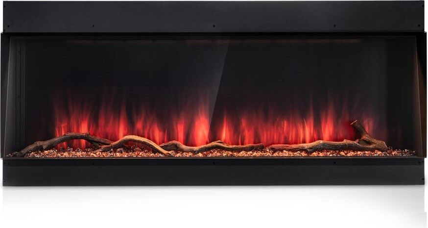 Termofol Elektrokamin - Kamin Elektrisch - Elektrokamin mit Heizung und Kaminfeuer - Schwarz - 150x46x17,9 cm