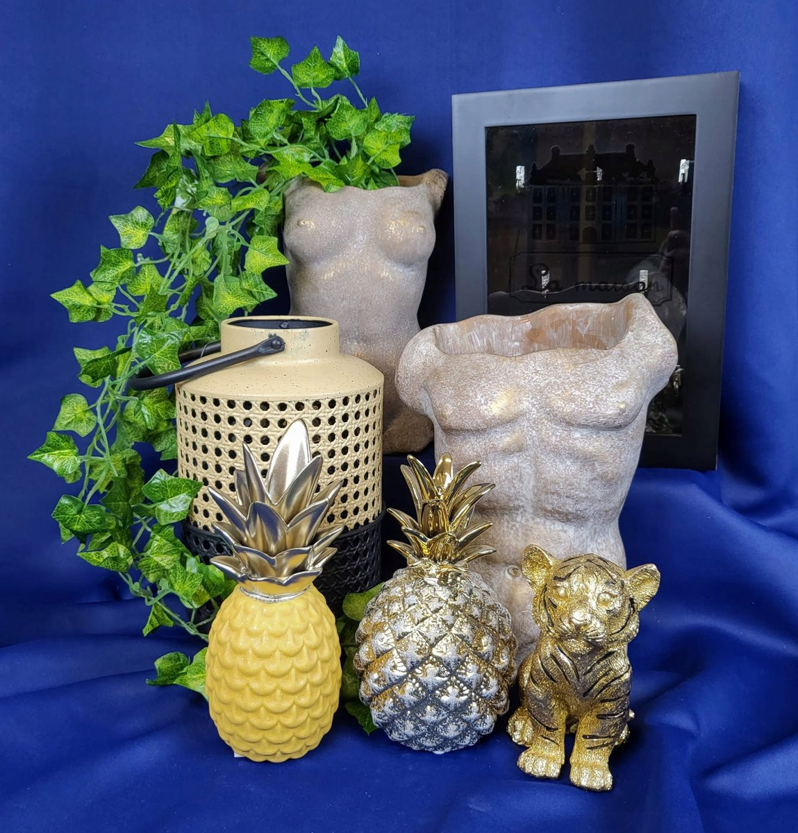 Decoratieve Ananas Figuur Geel-Goud 22cm