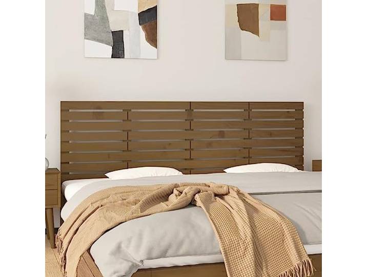 RJPLMFV Kopfteil zur Wandmontage, aus massivem Kiefernholz, 206 x 3 x 63 cm, Braun