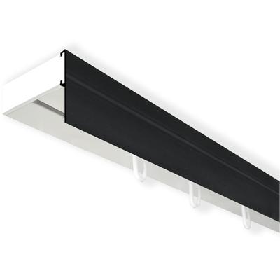Gardinenschiene SN DECO GROUP "Vorhangschiene SH mit Blende", weiß (weiß, schwarz), L:220cm T:4,7cm, Kunststoff, Gardinenstangen, Gardinenschiene