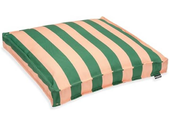 H.O.C.K. Riviera Stripe Outdoor Sitzkissen – Wetterfeste Stuhlkissen mit Blockstreifen – UV-Beständig, Wasser- & Schmutzabweisend – Handmade in Germany (Green Rosé, 50x50x5cm)