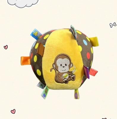 Uplift Treasures Plush Vocal Toy Ball For Dogs Fun Interactive Chew & Cleaning Toy With Bell monkey Shape