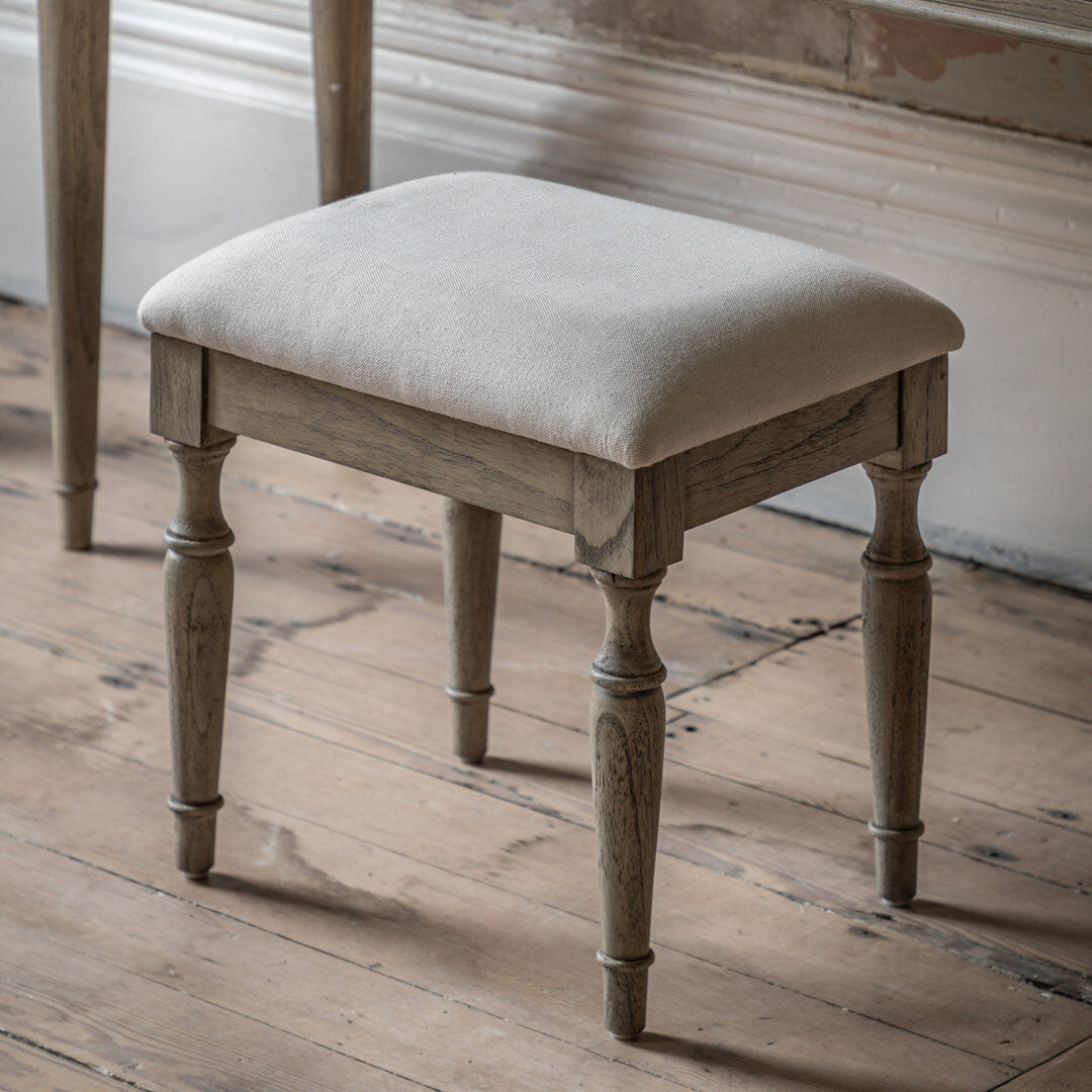 Fernleaf Mandie Solid Wood Accent Stool Cream;Ash;Esche 44cm H X 34cm W X 45cm D