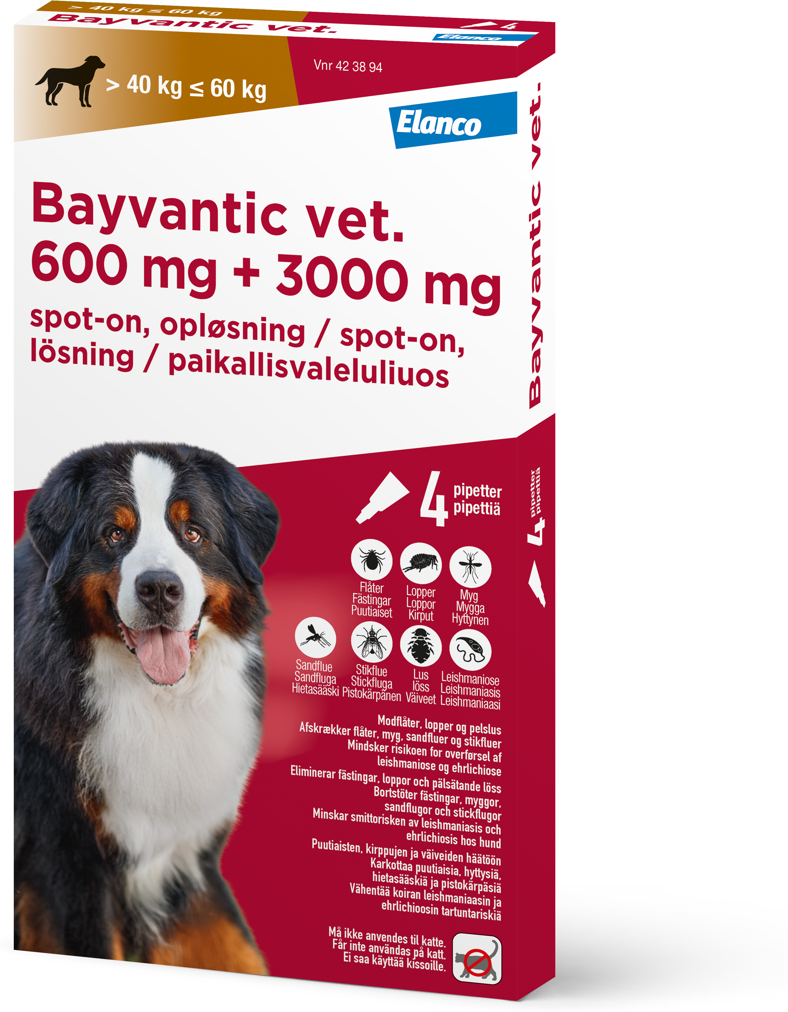 Bayvantic Vet. 600+3000 mg 24 ml Spot-on, opløsning