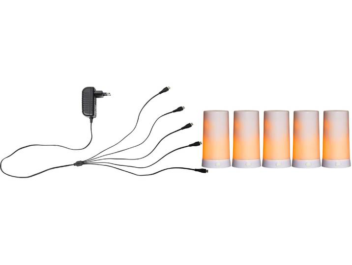 LED-Kerze Set Candle , weiss (weiß), H:13cm Ø:6,8cm, Kunststoff, PARFORCE TRADITIONAL HUNTING, Kerzen, LED-Kerze