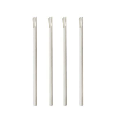 Trinkhalme Papstar Pure, mit Löffel, Einweg, L 200 x Ø 8 mm, aus FSC®-zertifiziertem Papier, weiß, 100 Stück