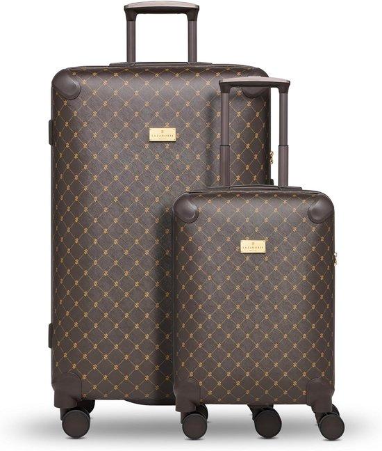 Hartschalen-Trolley-Set, Größe S und L, Dunkelbraun - Für nachhaltiges Reisen