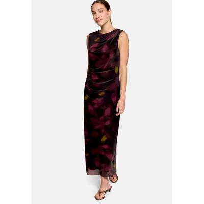 Meshkleid ZERO "Damen mit Print", Damen, Gr. 38, Normalgrößen, Mesh, schwarz, dunkelrot, Mesh, Obermaterial: 95% Polyester, 5% Elasthan, figurbetont lang, Rundhals, Kleider, Material