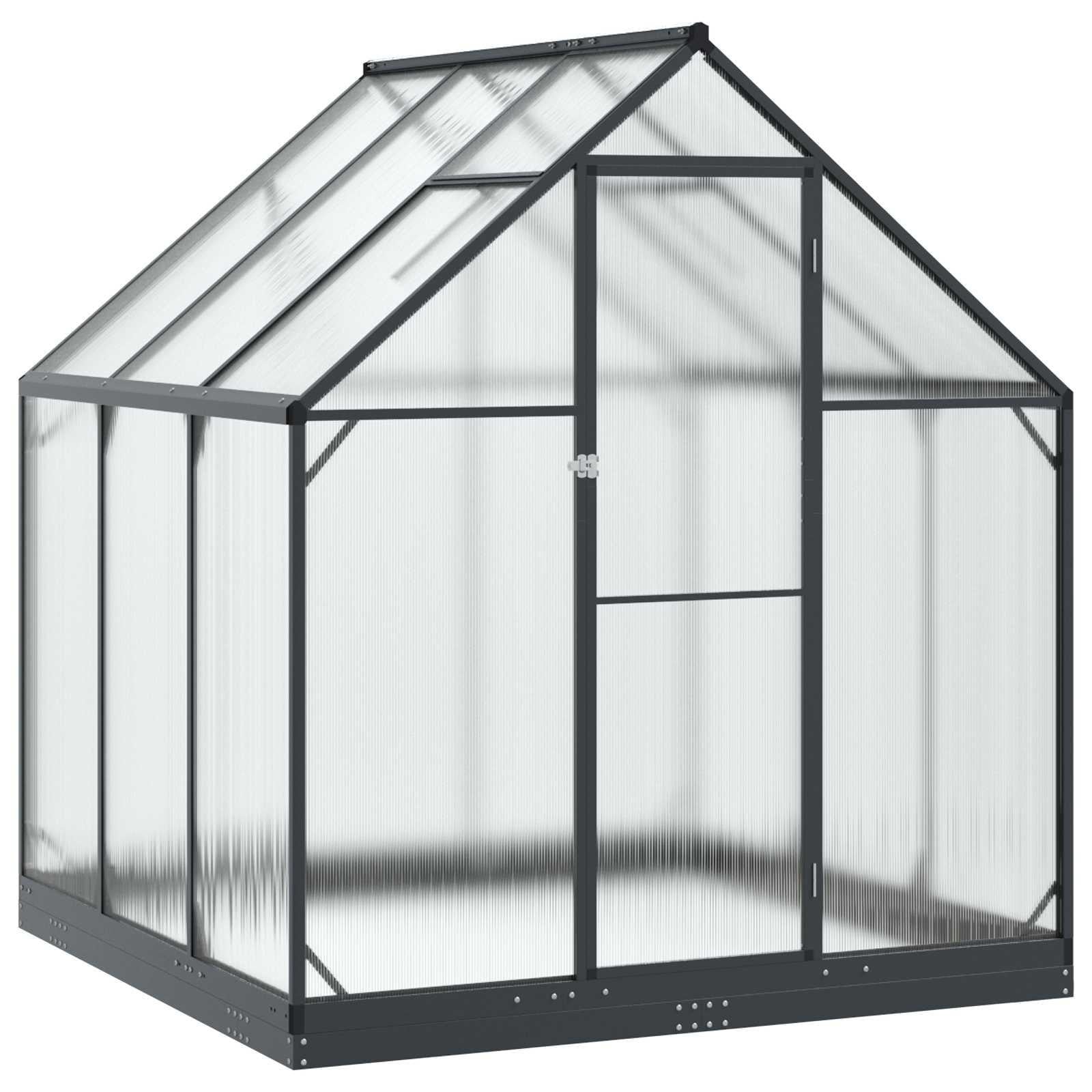 Syfax Tuinserre met deur, Antraciet, B/D/H: 183,5 x 183,5 x 207 cm