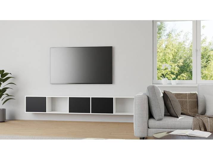 Modernes Regal mit Wandhalterung MDF Beschichtet MDF Weiß matt